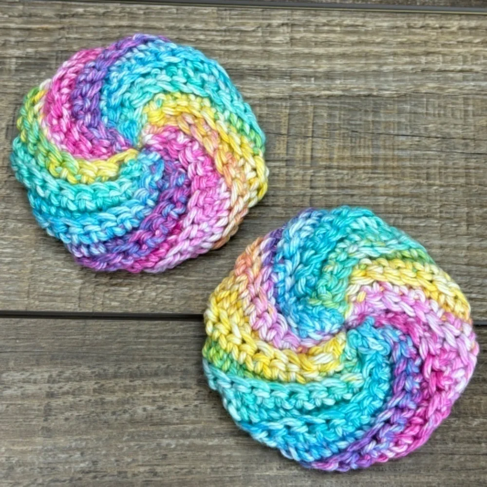 Handcrafted Crochet Spiral Tawashi Scrubbies Set Cotton Yarn Handmade‎ Knit
